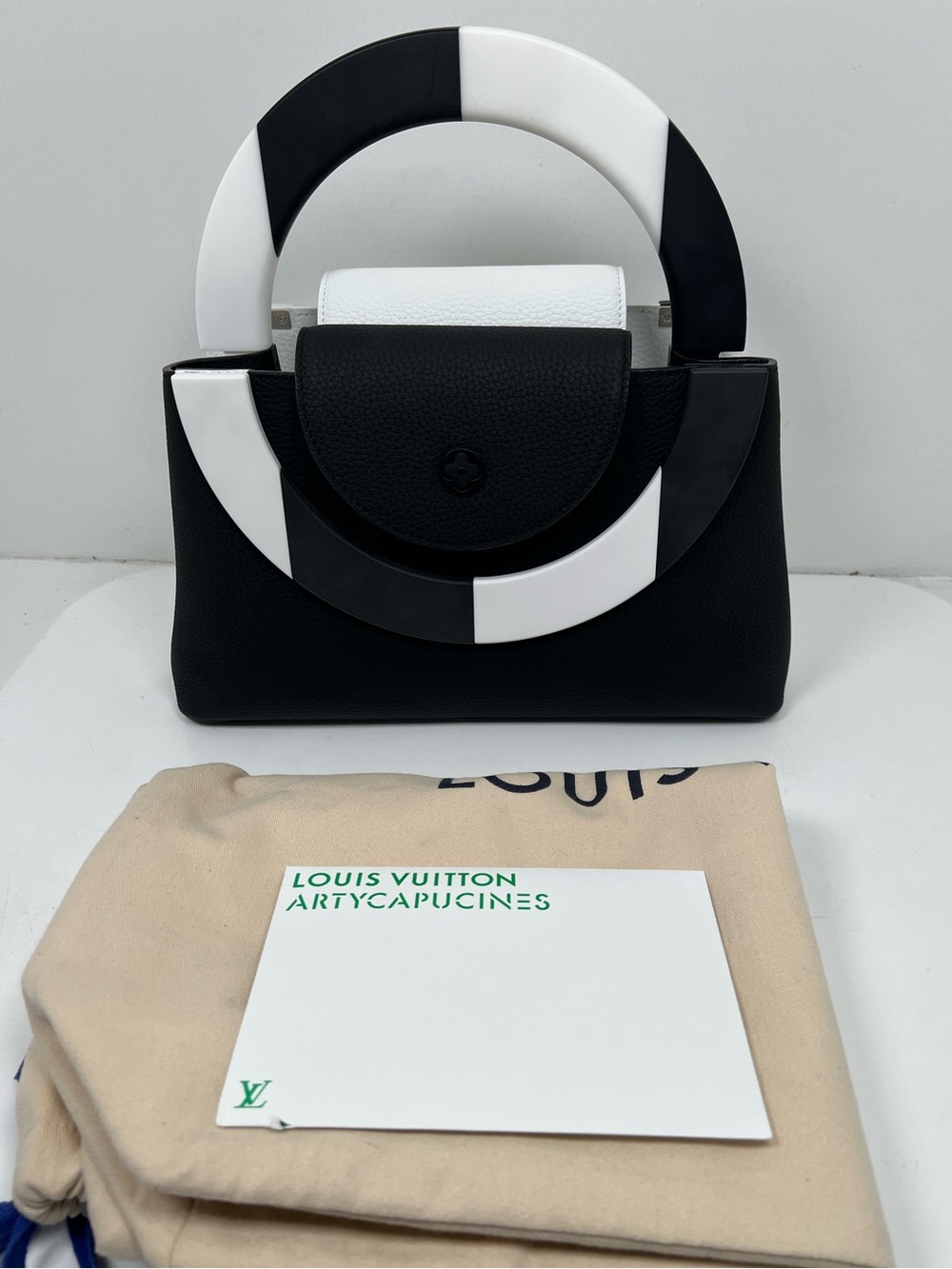 Louis Vuitton Artycapucines MM Daniel Buren Black White Limited Edition Handbag